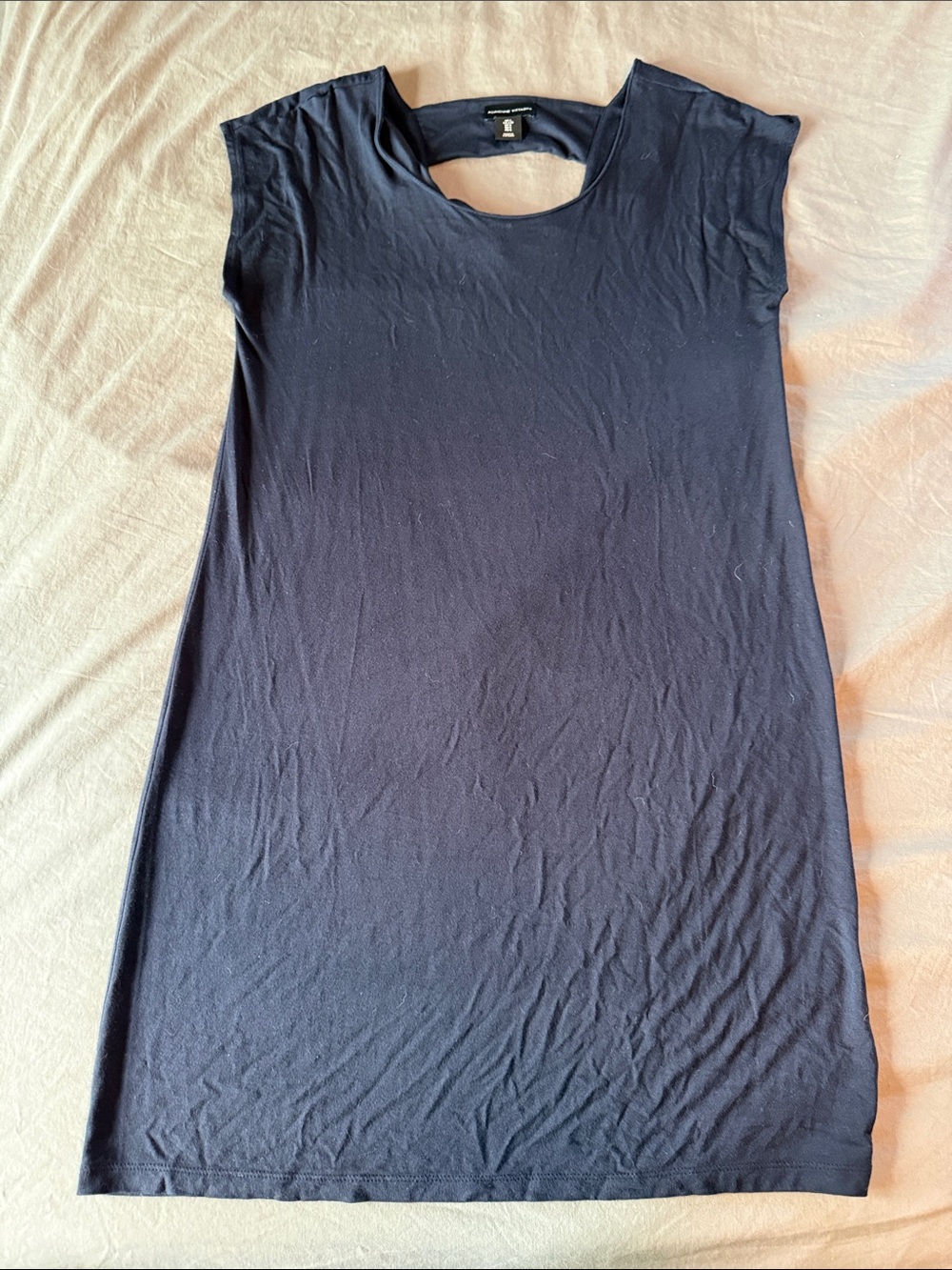 Adrienne Vittadini Navy Cap-Sleeve Midi Dress
